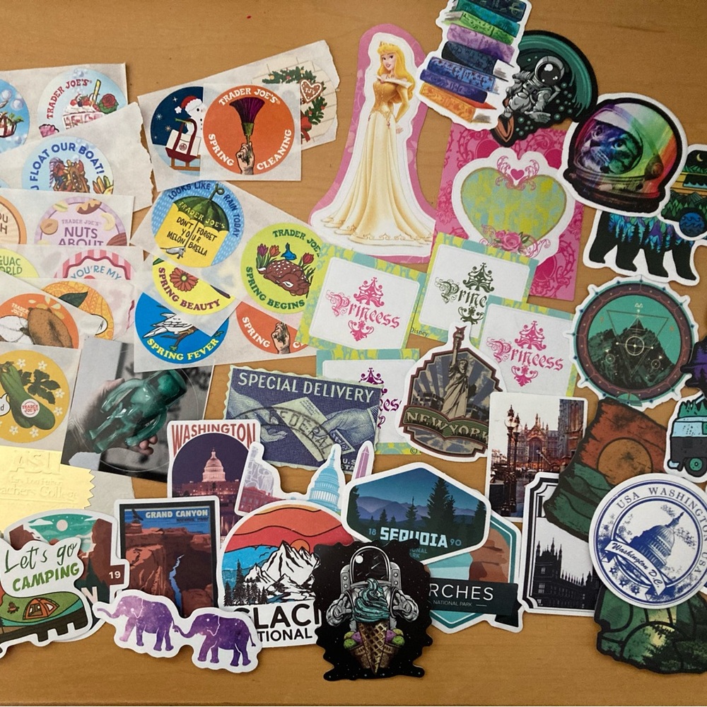 117 TRAVEL stickers, VSCO girl, REI, ASU, Washington, Disney, national park NASA
